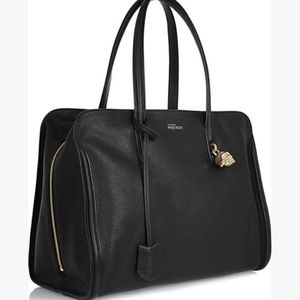 Alexander McQueen Black Leather Padlock Tote